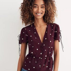 Madewell Silk Belle Top in Star Mix Sz 4
